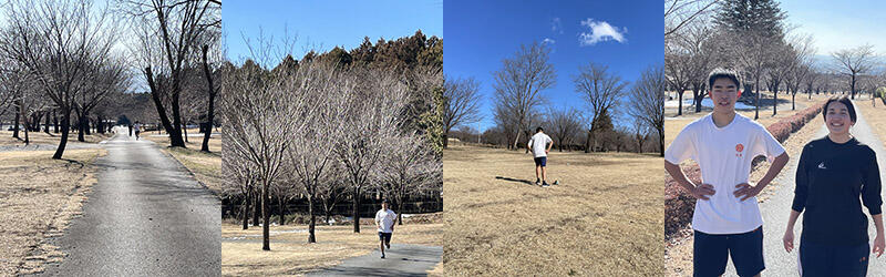 桜の名所での練習